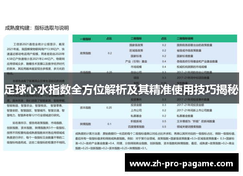 足球心水指数全方位解析及其精准使用技巧揭秘